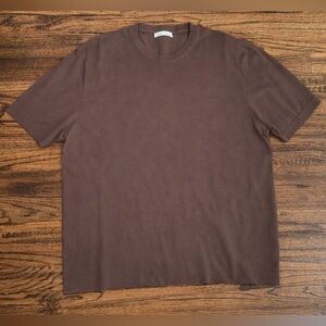 Zara Brown Short Sleeve Cropped Knit Sweater T-Shirt Top Size Large